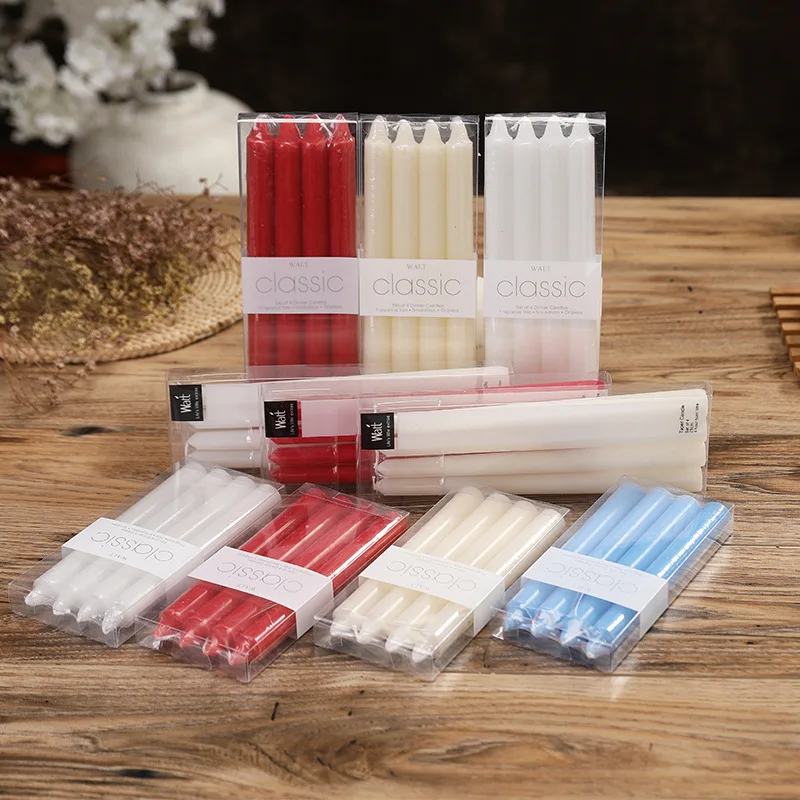 European Classic Smokeless Long Pole Ivory White Candles Romantic House Decoration Candle table centerpieces Wedding candles set