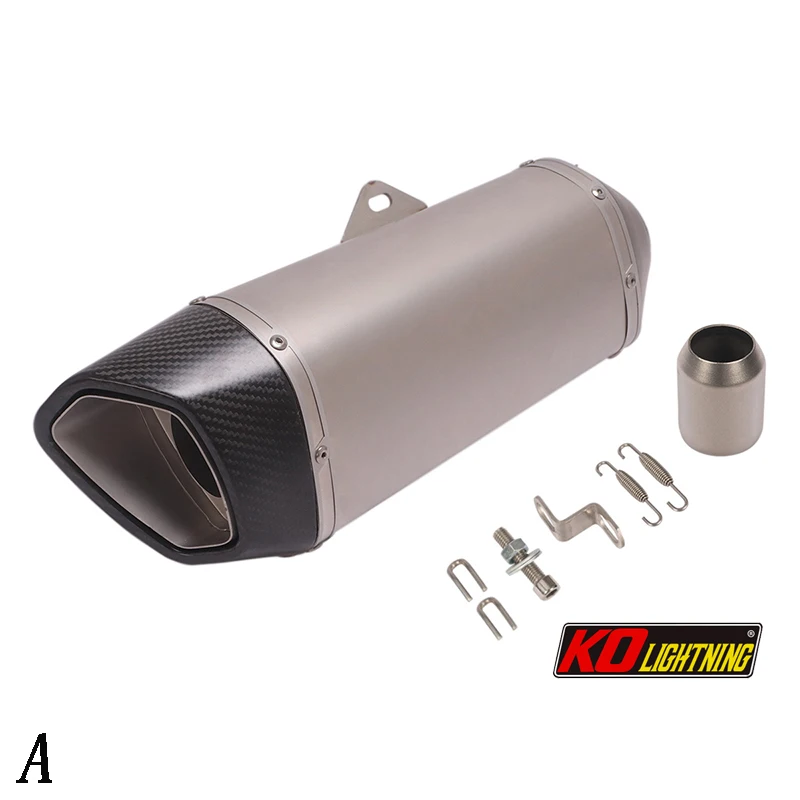 

51mm Universal Motorcycle Exhaust Vent Pipe With Muffler Stainless Steel 410mm Exhaust System Modified For ATV Street Bike