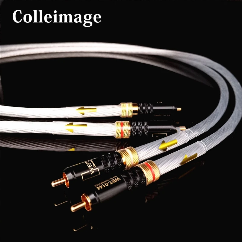 Hifi Plating Silver 5NOCC  rca audio cable Amplifier CD DVD player Speaker Gold-plated RCA interconnect cable
