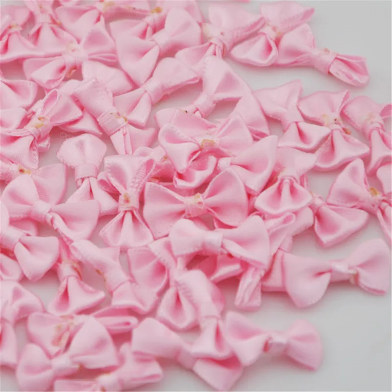 50 pcs Small Satin Ribbon Bows Flower Appliques sew Craft Kid\'s cloth Lots Upick B128