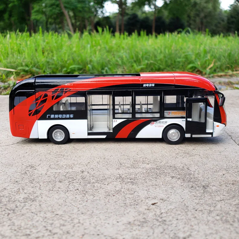 Electric Tourist Toy Traffic Bus Alloy Car Model Diecast Metal Simulation Toy City Tour Bus Model Sound and Light Kids Toys Gift