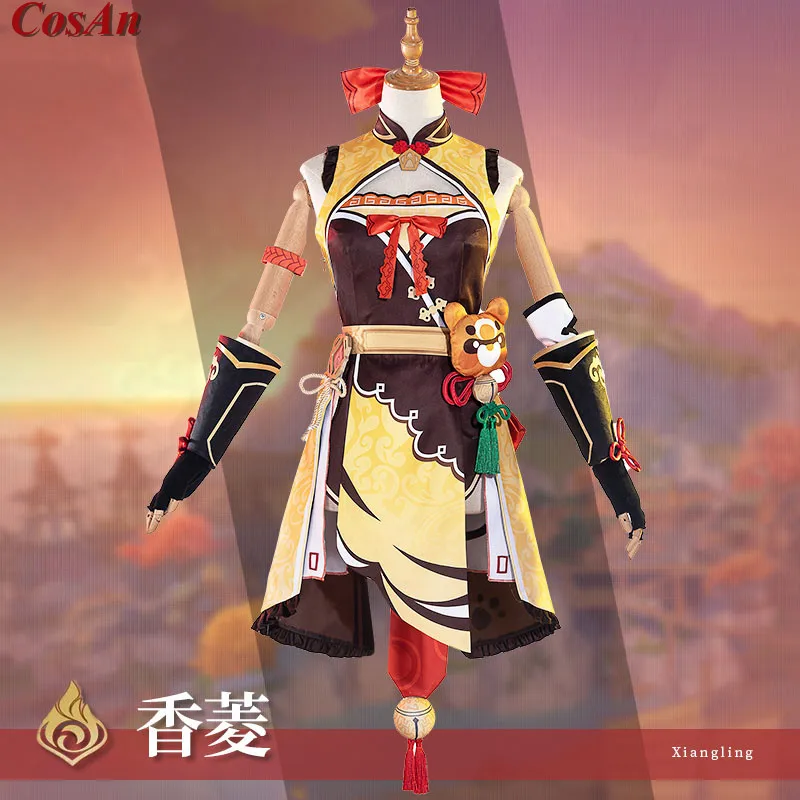 Hot Game Genshin Impact Xiangling Cosplay Costume The High Quality Battle Uniform Dress Female Party Role Play Clothing XS-XL