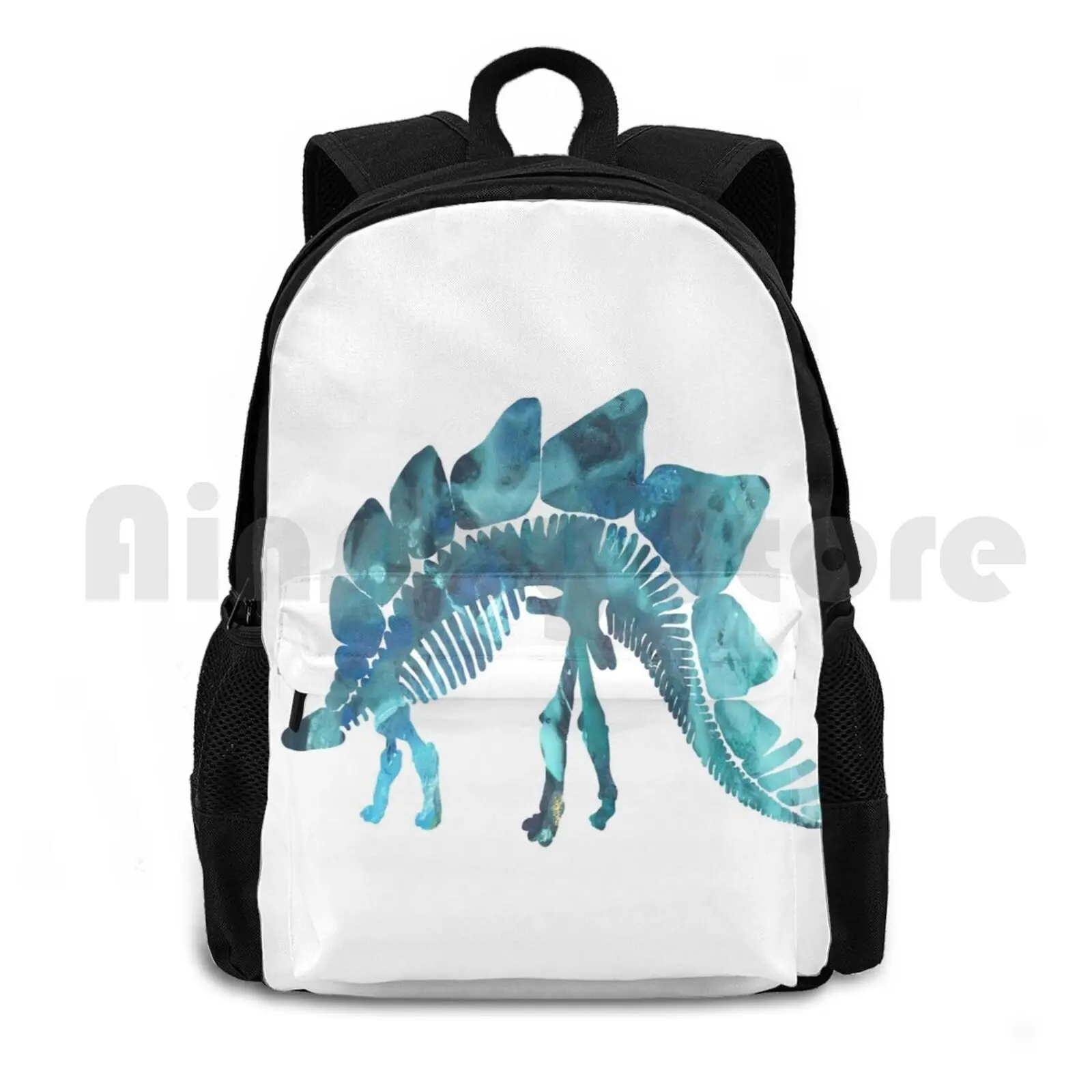 

Stegosaurus Skeleton Outdoor Hiking Backpack Waterproof Camping Travel Dinosaur Blue Baby Boy Boys Dinosaurs Dino Cool