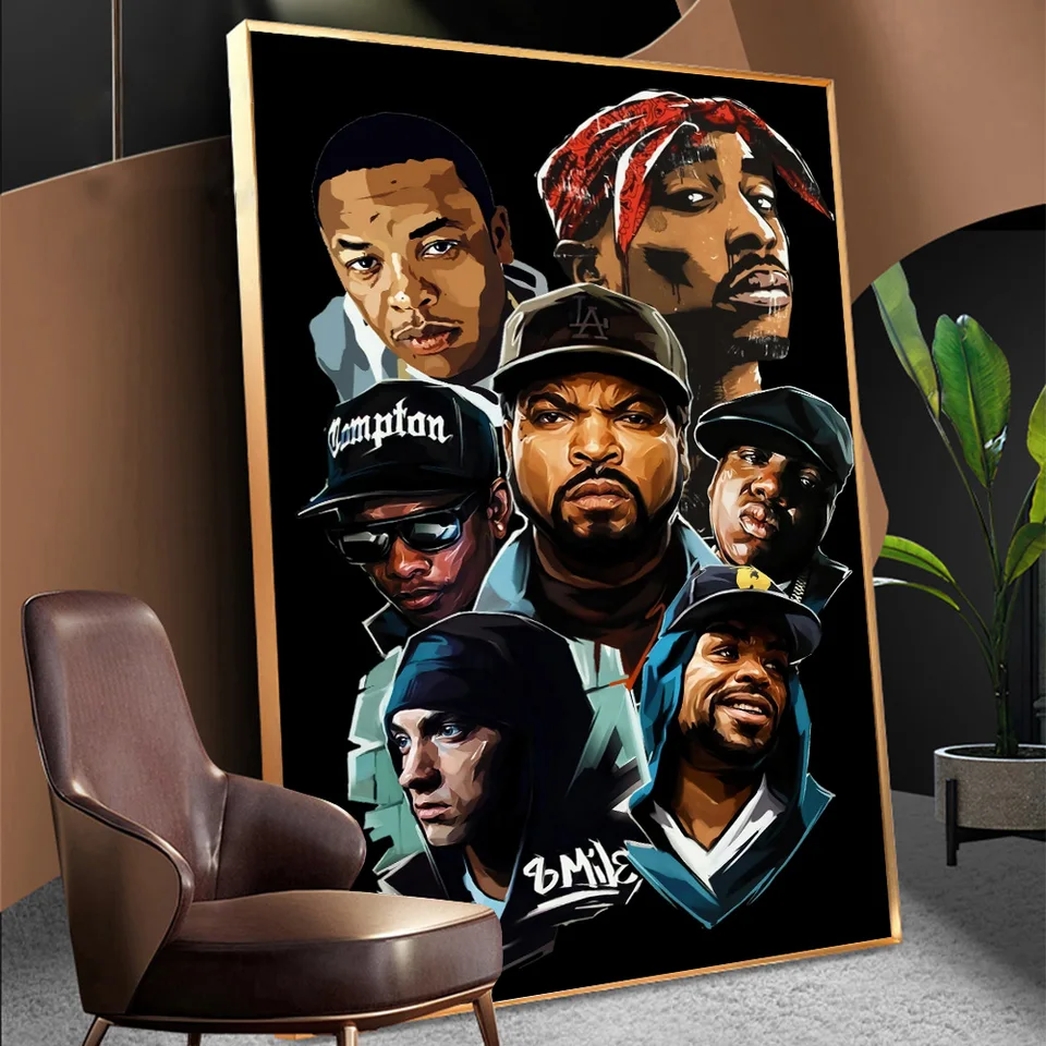 Fashion West Coast Hip Hop Tupac Canvas Wall Art 20x30cm