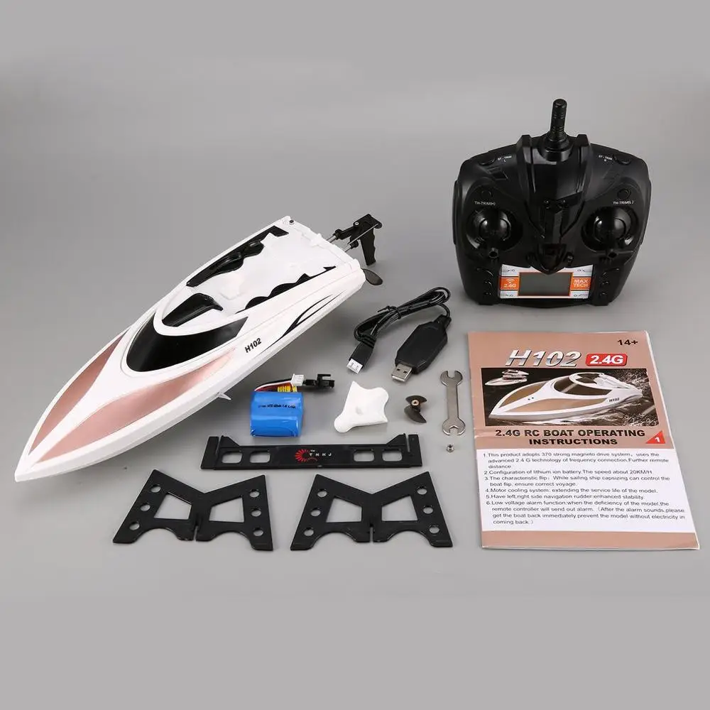 

Upgraded RC Boat 30km/h Remote Control Boats High Speed Racing Speedboat 2.4G 4CH With LCD Screen Self-righting Function RC Boat