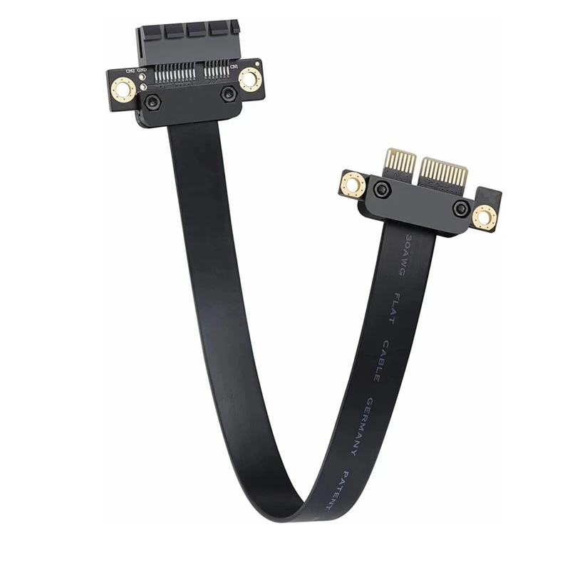 Dual Riser PCIE X1 Extension Cable 90 Degree PCI-E Express 1X to 1X Slot Riser Card Extender Ribbon Cables for Bitcoin Miner