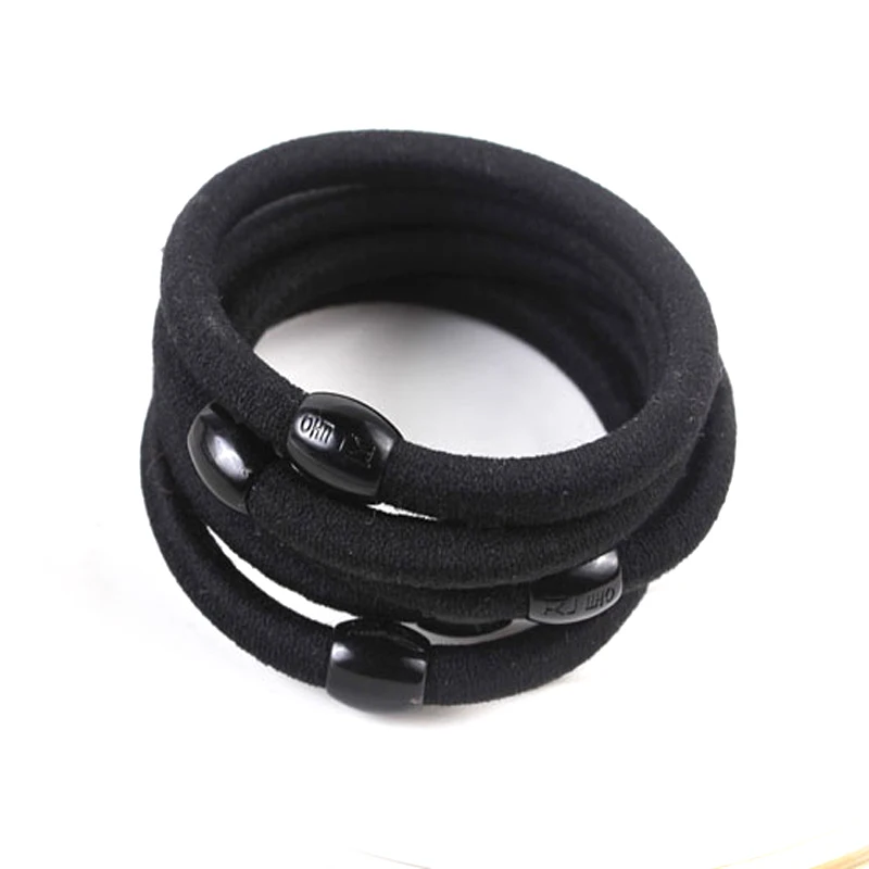 5/50 Pcs/Lot Black Colorful Hair Ties Rings Gum Ponytail Holders Headband Elastic Hair Bands Women Girl Children Accessories