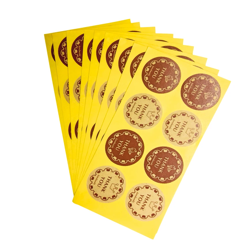 80pcs/lot Round Kraft Multi Adhesive Seal Sticker Decorative Paper Sticker Sealing Package Label For Baking Handmade Products