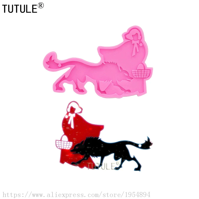 

Little Red Man Shiny Wolf Keychain Mold-Keychain Silicone Mold - Jewelry Making Epoxy Resin Mold,Cake,Clay,Necklace mould Mold
