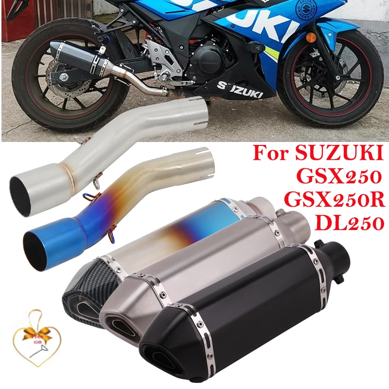 

Slip On For SUZUKI GSX250 GSX250R DL250 Motorcycle Yoshimura Exhaust Escape System Muffler Modify Middle Link Pipe DB Killer