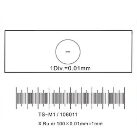 

TS-M1Calibration Slide X ruler 1mm/100 Div.x0.01mm Scale on Schott Optical Glass for microscope calibration