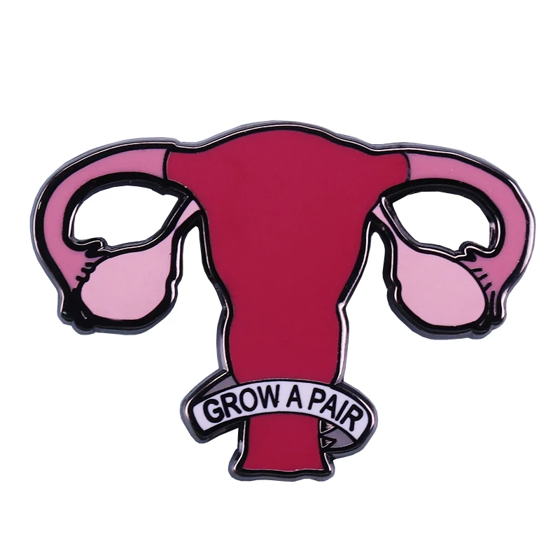 Novelty uterus brooch cute feminist flair art addition