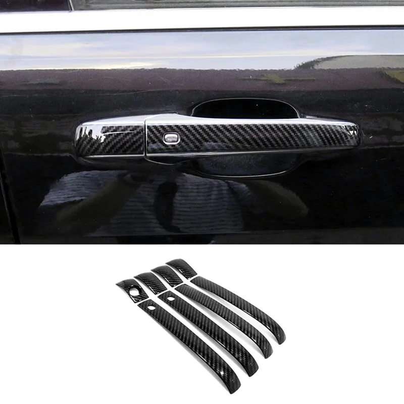 

For Jeep Grand Cherokee 2014-2017 Car door protector Handle Decoration Cover Trim Car Styling ABS carbon fiber Accessories