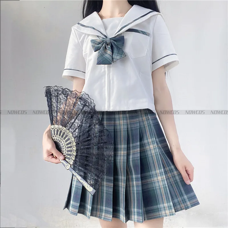 [Letter From The Forest ] Formal JK Uniform For Students School Girls Plaid Skirts Summer High Waist Pleated Skirts Women Dress