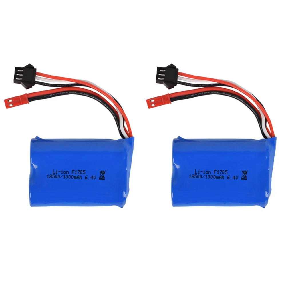 

2PCS 18500 6.4V 1000mAh lipo Battery for wltoys A303 A313 A323 A333 1/12 RC Cars spare parts high quality 6.4 v li-ion battery