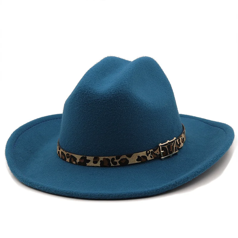 

New Vintage Western wide brim Cowboy Hat For Men Wide Brim Cowboy Jazz Cap With Leather Belt Sombrero Cap Women fedora hat