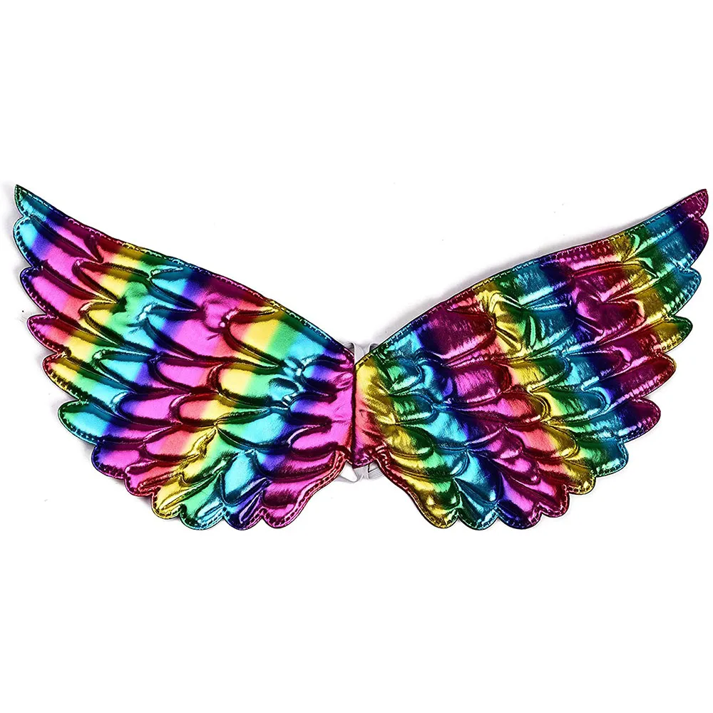 Girls Unicorn Fairy Rainbow Wings for Kids Princess Costume Accessories Birthday Halloween Party Cosplay