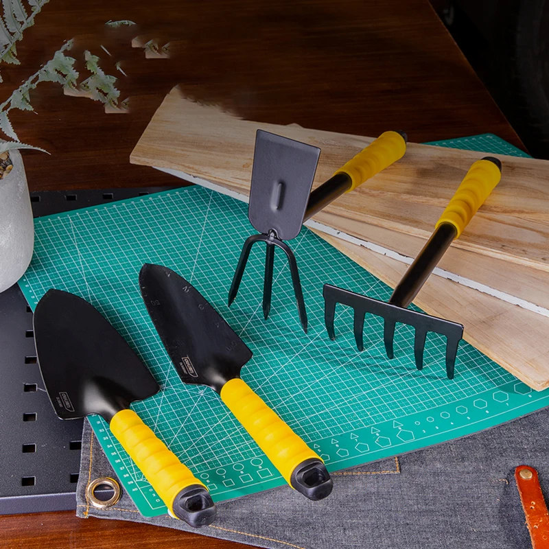 Deli Four-Piece Set Of Shovel  Hoe And Rake Garden Tools Cold Rolled Plate Material Forging Planting Flowers And Trees Tools