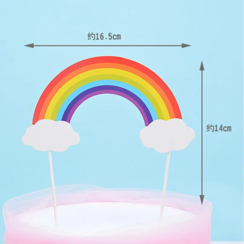 PACK of 10PCS Rainbow Cake Topper Cake Insert Cake Decoration Birthday Party Supplies for Kids