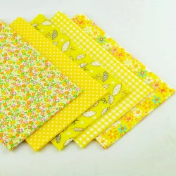 Booksew Design 100% Cotton Fabric 5 Diffetrent Yellower Series Art Work Home Textiles Bundle Sewing Dolls Toys Crafts 50cm*50cm