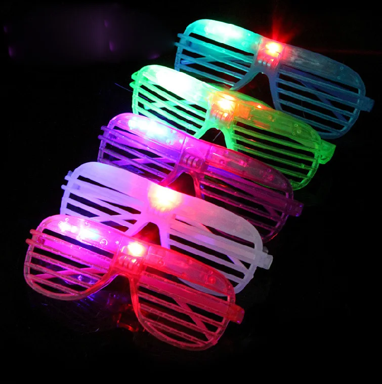 Wholesale - 15.4*5.6cm AL320 square shutters glow glasses LED Funny Glasses Flashing Party Glasses Christmas Halloween