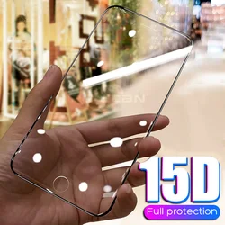 15D Protective Tempered Glass For iPhone 6 6s 7 8 Plus Screen Protector Soft Edge Curved For iPhone XR XS 11 12 Pro MAX 12 mini