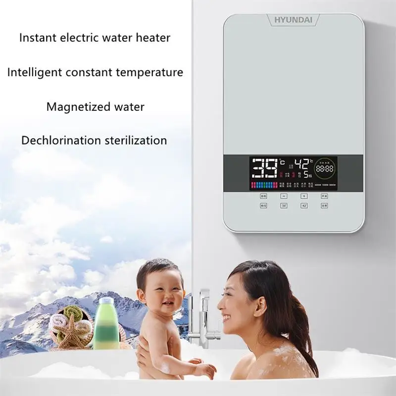 HYUNDAI SL-A5-80 Intelligent Electric Water Heater No Water Tank Instant Fast Heating Bathroom Shower Kitchen Hot Water 220V