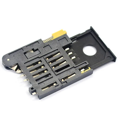 Self-elastic SIM card seat KF-016 card slot 6P+2P drawer type SIM900A withdrawable IC seat GPS