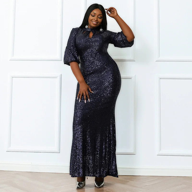 

Plus Size Evening Dresses African Mermaid Half Sleeves Long Turkey Dubai Saudi Evening Gown Prom Dresses