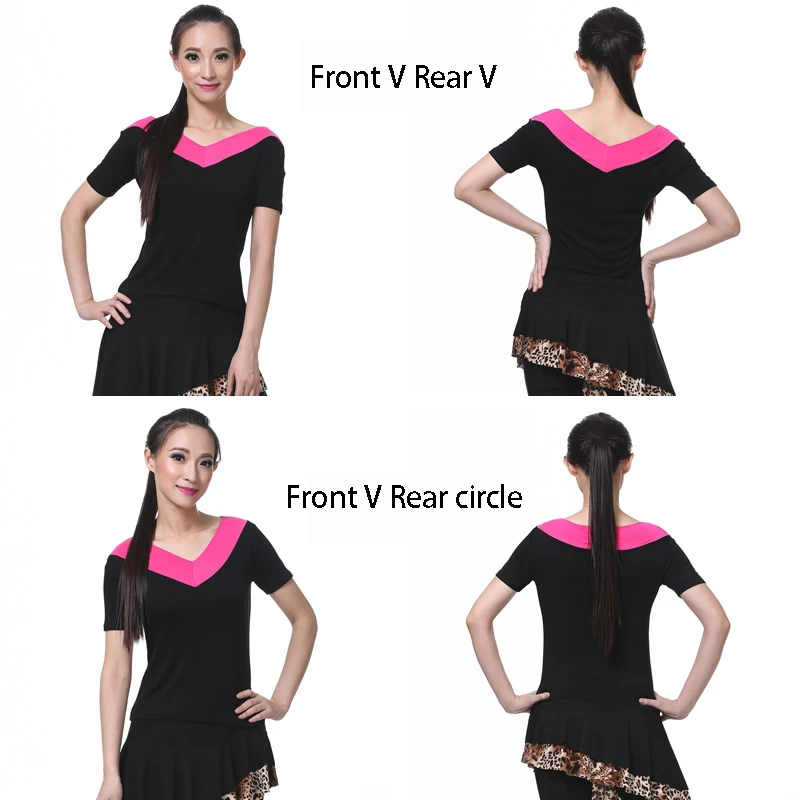 Square Dance Costume, Dance Costume, Latin Dance Costume, Summer V-collar Short-sleeved Women's Top LD0019#