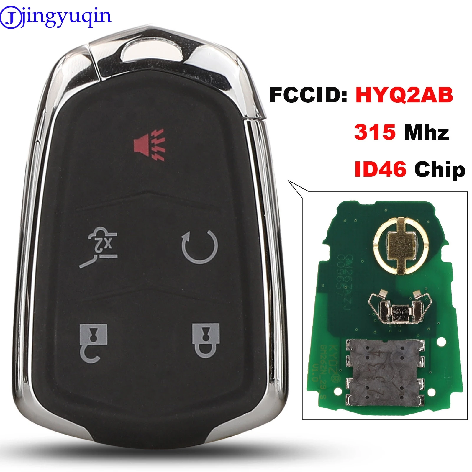 

jingyuqin 315MHZ With ID46 Smart Remote Car Key 5 Buttons For Cadillac SRX HYQ2AB