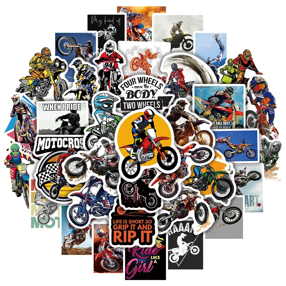 10/30/50PCS Cartoon Mountain Motocross Race Cool Art Graffiti Decals Skateboard iPad Toys DIY Waterproof Stickers Wholesale