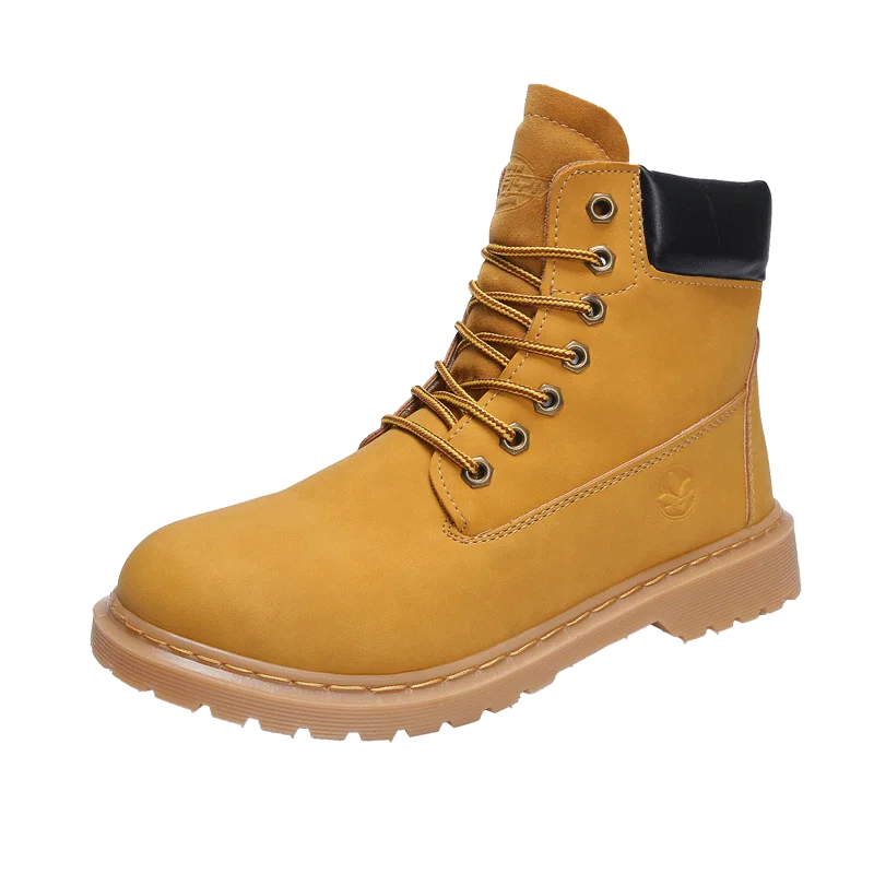 Solomon-botas altas de nieve para hombre, zapatos informales a la moda para mantener el calor, zapatillas amarillas de PU, talla 39-44, Invierno