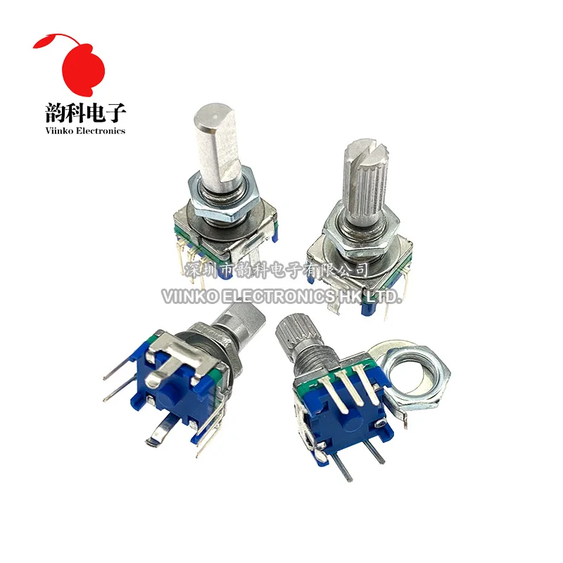 10PCS Half / Plum axis rotary encoder handle length 15mm / 20mm code switch EC11 digital potentiometer with switch 5Pin