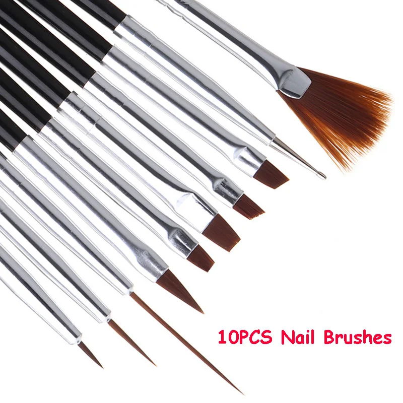 Nail Brushes Set Professional Nail Art Liner Brushes UV Gel Acrylic Builder Crystal Painting Drawing Carving Pen Manicure Tools