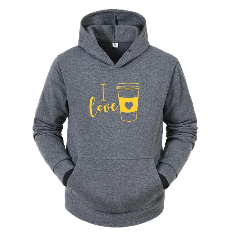 

I Love Coffee Letter Print Hoodies 8 Colors Women Long Sleeve O-Neck Loose Sweatshirts 2020 Winter Women Hoodie Tops