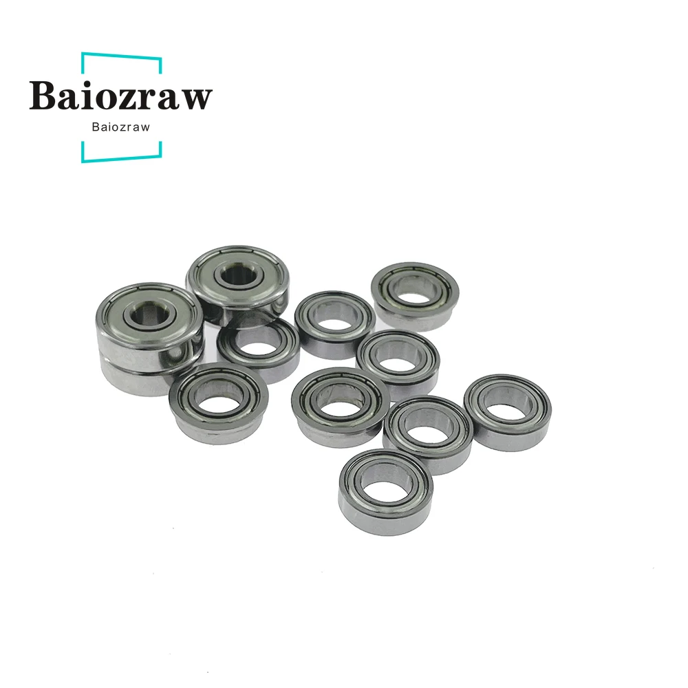 Baiozraw rodamientos 10 Uds ABEC-1 MR125ZZ ABEC-3 MR125ZZ ABEC-5 MR125ZZ ABEC-5 MR125RS 5x12x4mm rodamiento de bolas en miniatura