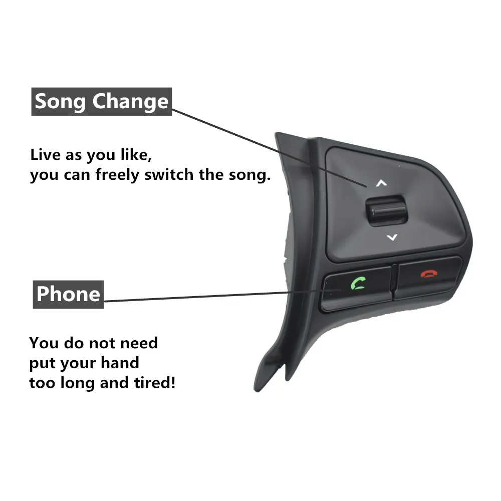 Steering Wheel Audio Volume Music Control Button For KIA RIO K2 2011 2012 2013 2014 Switch Telephone Sound With Backlight