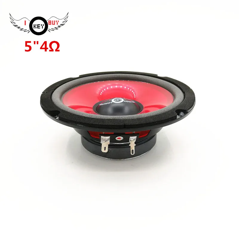 1 pc Hifi 5 inch Open Air Speaker 4 ohm 100 watt  Auto Car Louder Speakers Red Audio Front Door Foam Edge