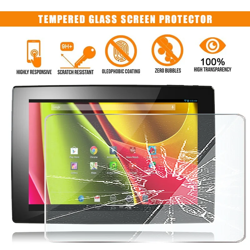 

For ARCHOS 101 Cobalt 10.1" Tablet Tempered Glass Screen Protector 9H Premium Scratch Resistant Anti-fingerprint Film Cover