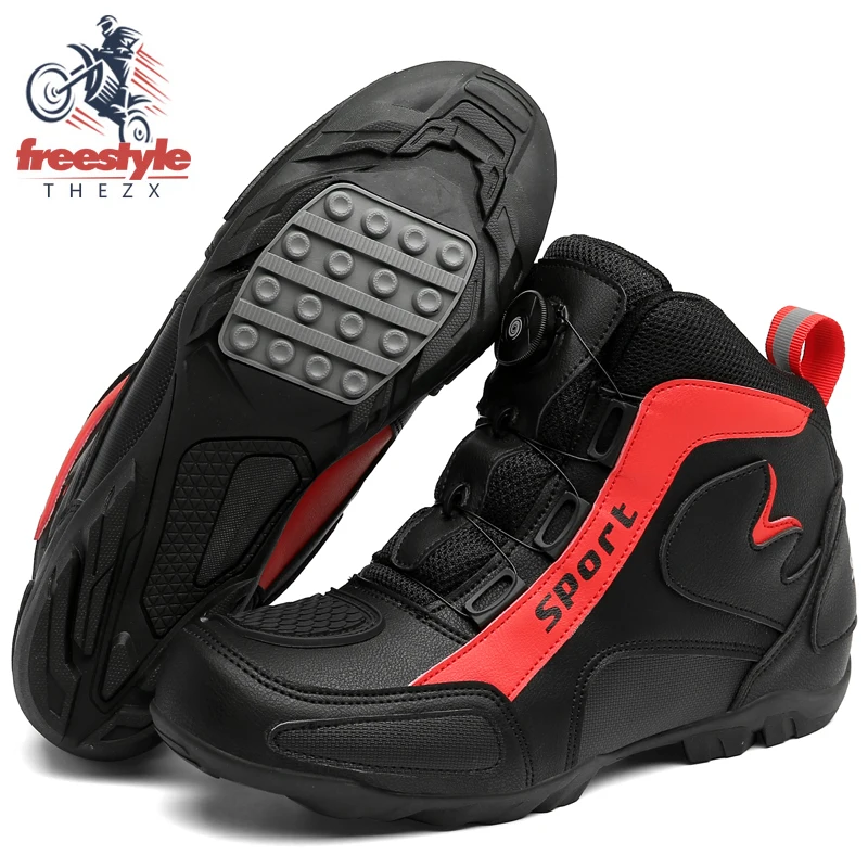 MTB Cycling Shoes Men Flat Motorcycle Boots Rubber Cleats Road Bike Shoes Winter Speed Bicycle Sneaker Riding Racing Motor Boots