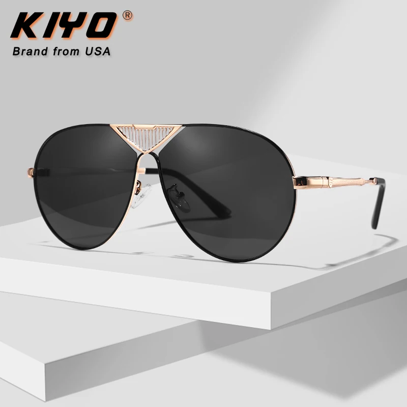 KIYO Brand 2020 New Men Oval Polarized Sunglasses Metal Classic Sun Glasses High Quality UV400 Driving Eyewear 2869