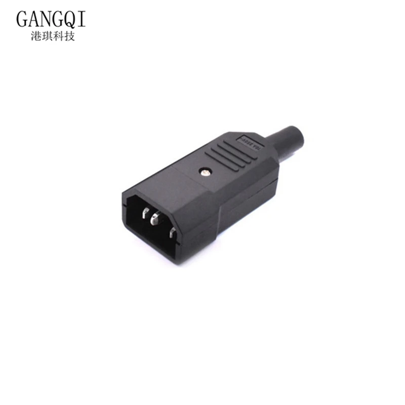 IEC Straight Cable Plug Connector C13 C14 10A 250V Black female&male Plug Rewirable Power Connector 3 pin AC Socket