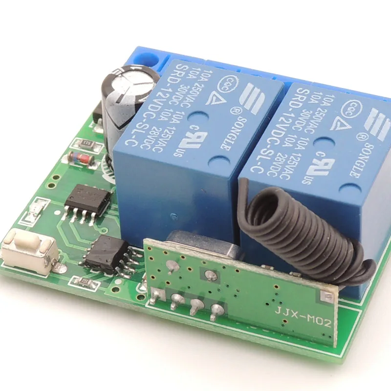 433 MHz Wireless Remote Control Switch DC 12V 10A 2CH rf Relay Receiver and Transmitter for remote switch garage motor control