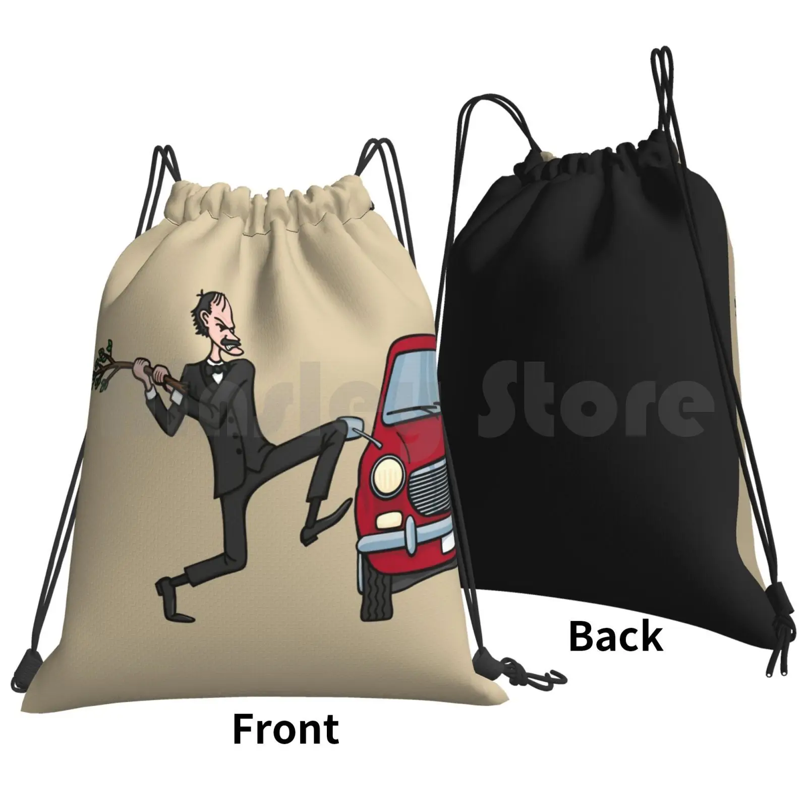 Basil's Fury Backpack Drawstring Bags Gym Bag Waterproof Fawlty Towers Fawlty Towers John Cleese Morris 1100 Branch Twig