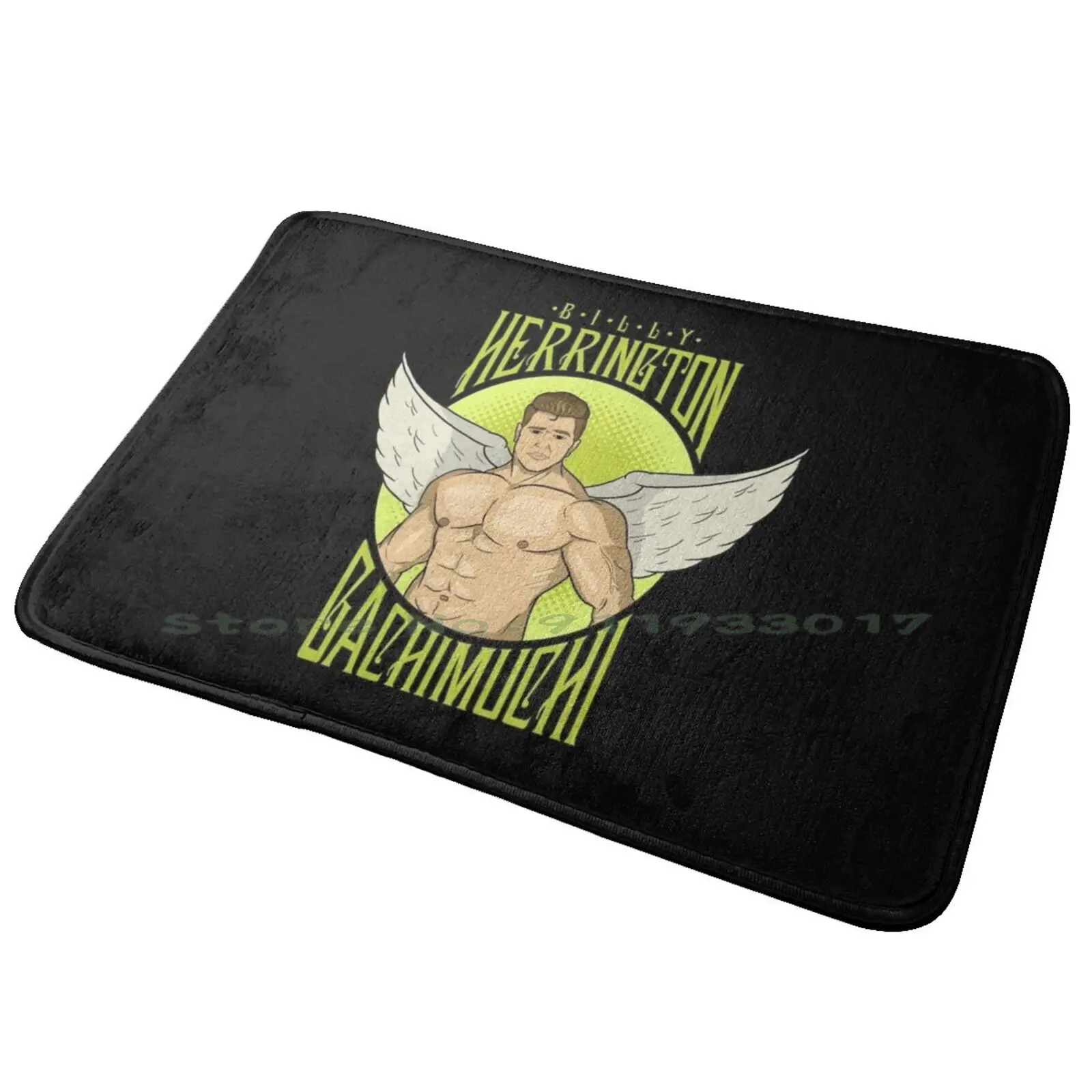 

Billy Gachimuchi-Billy Herrington Entrance Door Mat Bath Mat Rug Sexy Lipstick Rouge Scarlet Chains Jewels Hot Pink Contrast