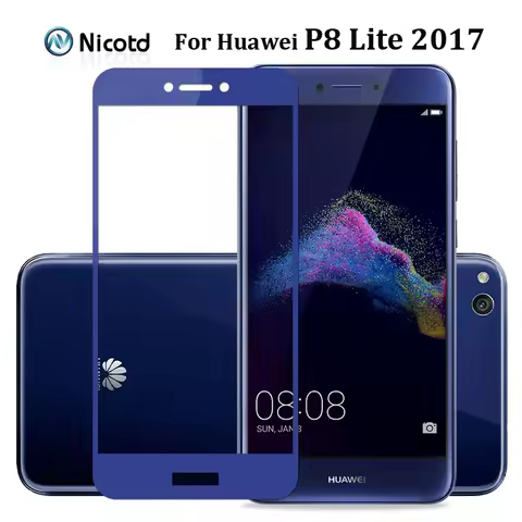 4 Colors Full Coverage Tempered Glass For Huawei P8 Lite 2017 PRA-TL10, PRA-TL20, PRA-LA1, PRA-LX1, PRA-LX2, TAG-L21, PRA-AL00X