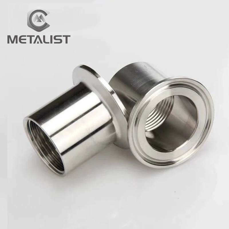 

METALIST 2.5“DN50 Flange 77.5MM SS304 Stainless Steel Sanitary Female Threaded Ferrule Pipe Fittings Tri Clamp Type