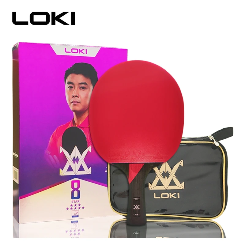 Raquete de tênis de mesa Loki Ping Pong, 8 9 Star, High Sticky Pingpong Bat, Intermediário e ofensivo, Paddle profissional