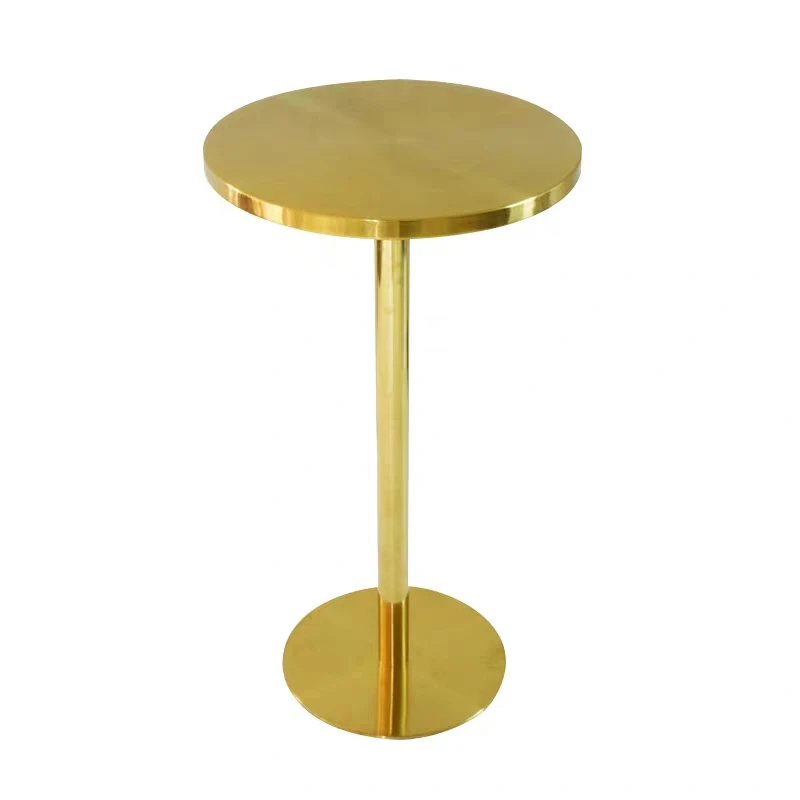 

Stainless Steel Gold-Plated Titanium High Round Table, Bar Small Home Simple Modern Round Table